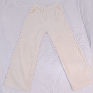 Cream Velvet Flared Pants